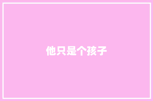 他只是个孩子