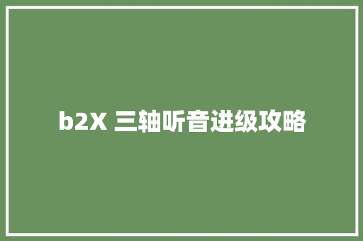 b2X 三轴听音进级攻略