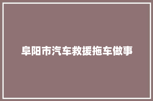 阜阳市汽车救援拖车做事