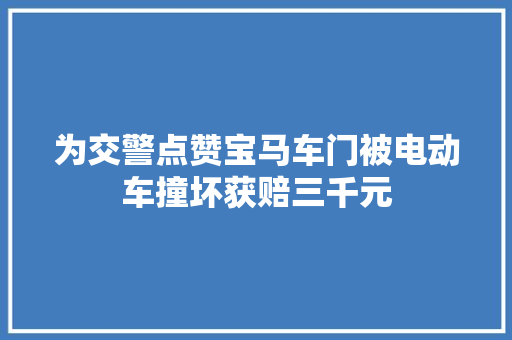 为交警点赞宝马车门被电动车撞坏获赔三千元