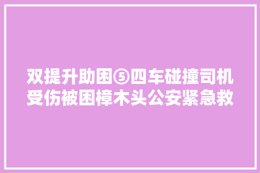 双提升助困⑤四车碰撞司机受伤被困樟木头公安紧急救援