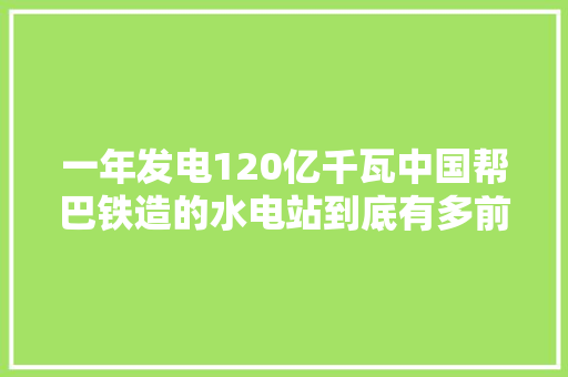 一年发电120亿千瓦中国帮巴铁造的水电站到底有多前辈