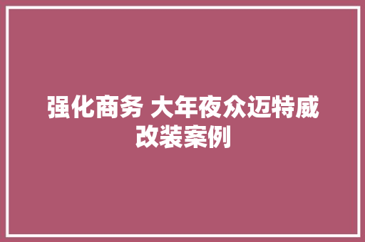 强化商务 大年夜众迈特威改装案例