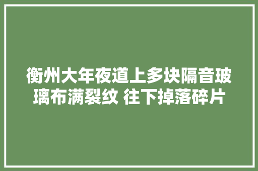 衡州大年夜道上多块隔音玻璃布满裂纹 往下掉落碎片