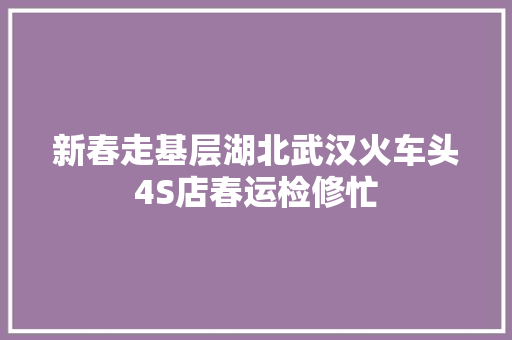新春走基层湖北武汉火车头4S店春运检修忙