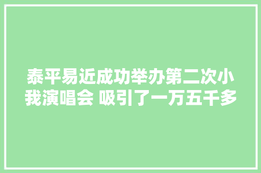泰平易近成功举办第二次小我演唱会 吸引了一万五千多名不雅观众