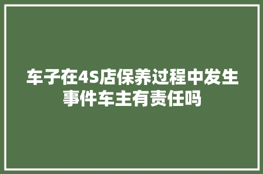 车子在4S店保养过程中发生事件车主有责任吗