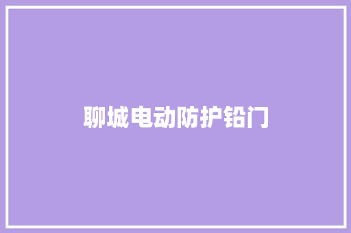 聊城电动防护铅门