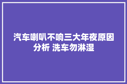 汽车喇叭不响三大年夜原因分析 洗车勿淋湿
