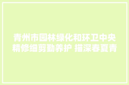 青州市园林绿化和环卫中央精修细剪勤养护 描深春夏青绿色