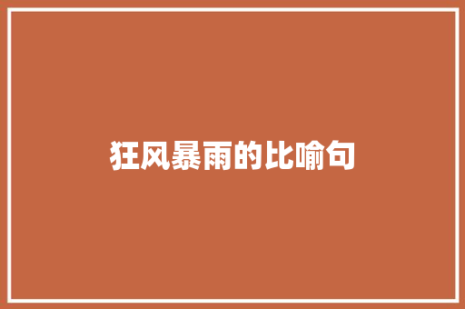 狂风暴雨的比喻句