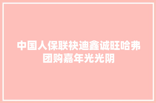 中国人保联袂迪鑫诚旺哈弗团购嘉年光光阴