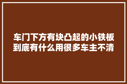 车门下方有块凸起的小铁板到底有什么用很多车主不清楚
