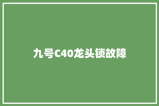 九号C40龙头锁故障