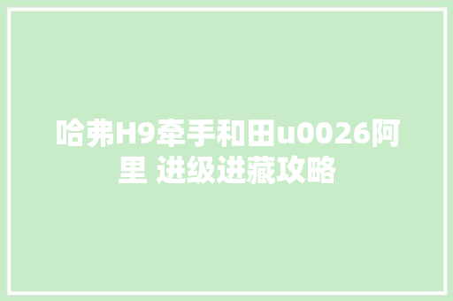 哈弗H9牵手和田u0026阿里 进级进藏攻略