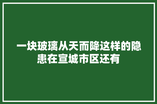 一块玻璃从天而降这样的隐患在宣城市区还有