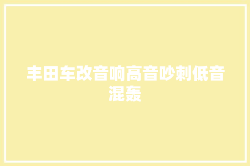 丰田车改音响高音吵刺低音混轰  第1张