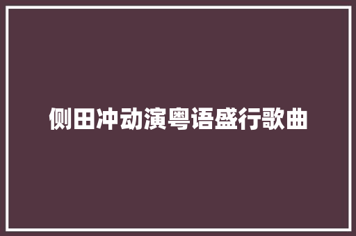 侧田冲动演粤语盛行歌曲 休闲娱乐