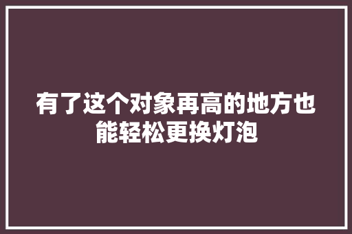 有了这个对象再高的地方也能轻松更换灯泡
