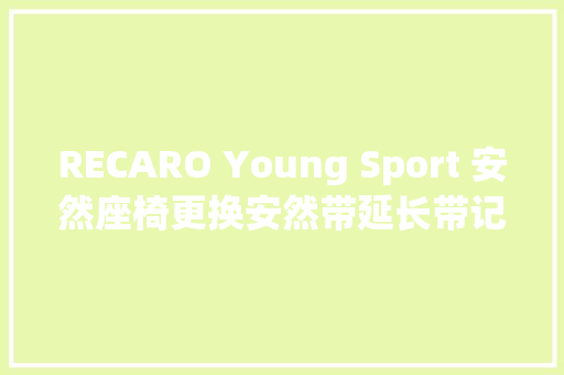 RECARO Young Sport 安然座椅更换安然带延长带记录