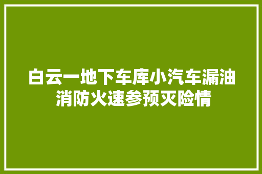 白云一地下车库小汽车漏油 消防火速参预灭险情 汽车知识