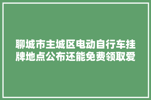 聊城市主城区电动自行车挂牌地点公布还能免费领取爱心反光贴