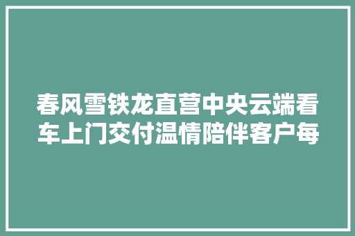 春风雪铁龙直营中央云端看车上门交付温情陪伴客户每一天