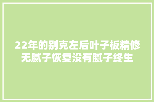 22年的别克左后叶子板精修无腻子恢复没有腻子终生