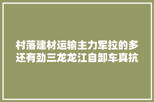 村落建材运输主力军拉的多还有劲三龙龙江自卸车真抗造