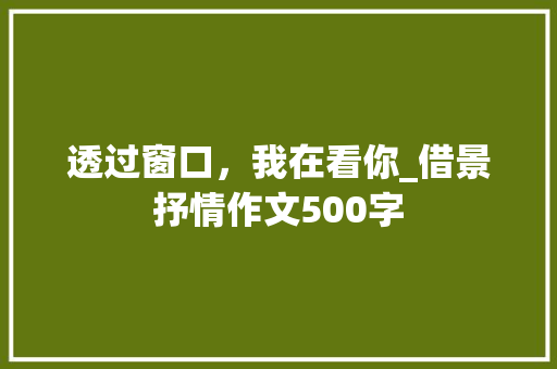 透过窗口，我在看你_借景抒情作文500字