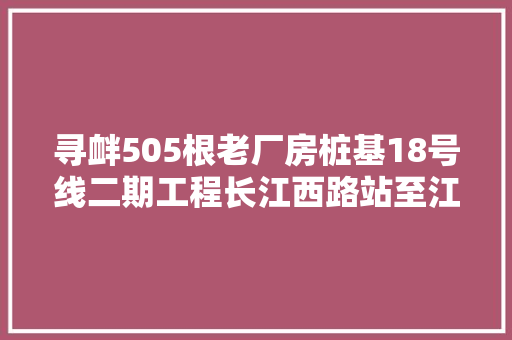 寻衅505根老厂房桩基18号线二期工程长江西路站至江杨南路站下行线顺利贯通