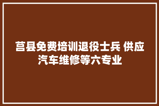 莒县免费培训退役士兵 供应汽车维修等六专业
