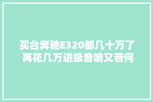 买台奔驰E320都几十万了 再花几万进级音响又若何