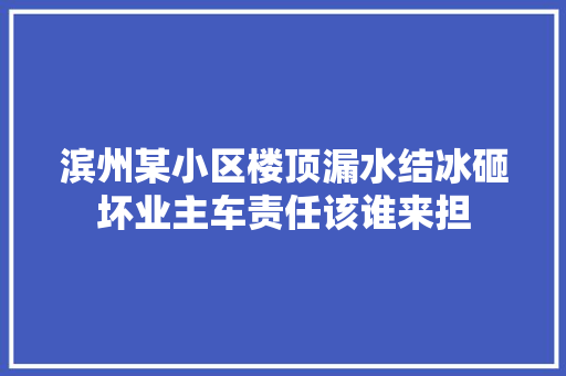 滨州某小区楼顶漏水结冰砸坏业主车责任该谁来担