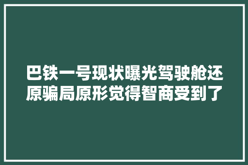 巴铁一号现状曝光驾驶舱还原骗局原形觉得智商受到了侮辱 汽车知识