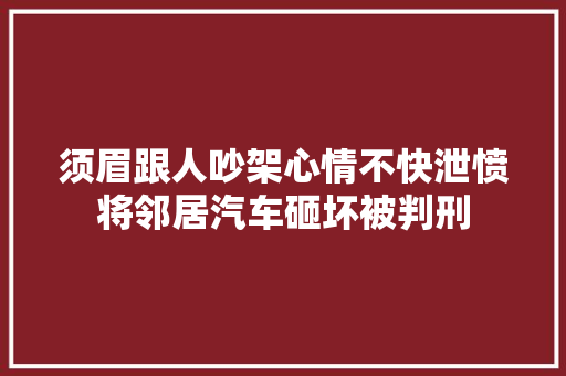 须眉跟人吵架心情不快泄愤将邻居汽车砸坏被判刑 汽车知识