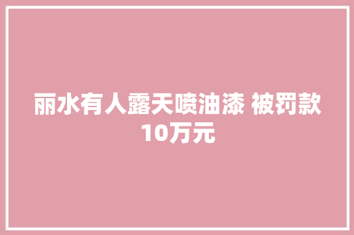 丽水有人露天喷油漆 被罚款10万元