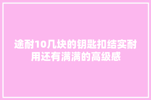 途耐10几块的钥匙扣结实耐用还有满满的高级感