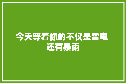 今天等着你的不仅是雷电 还有暴雨 汽车知识