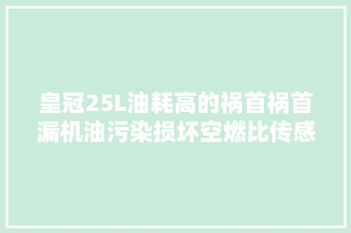 皇冠25L油耗高的祸首祸首漏机油污染损坏空燃比传感器