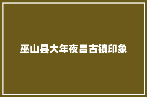 巫山县大年夜昌古镇印象