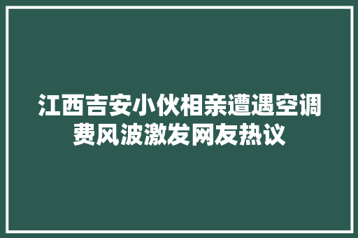 江西吉安小伙相亲遭遇空调费风波激发网友热议