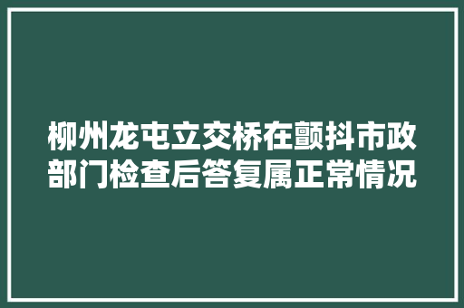 柳州龙屯立交桥在颤抖市政部门检查后答复属正常情况