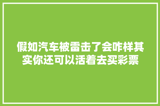 假如汽车被雷击了会咋样其实你还可以活着去买彩票