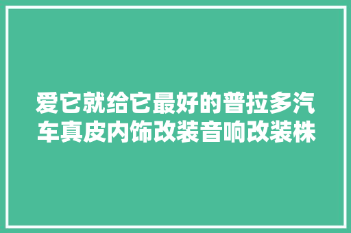 爱它就给它最好的普拉多汽车真皮内饰改装音响改装株洲粤峰