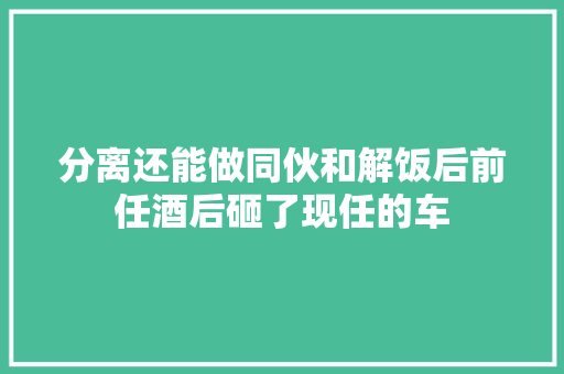 分离还能做同伙和解饭后前任酒后砸了现任的车
