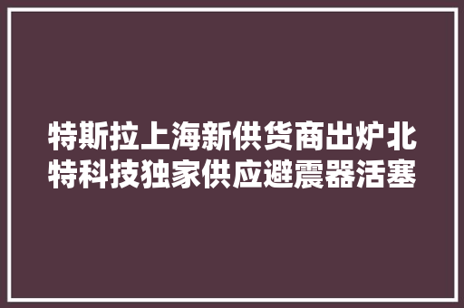 特斯拉上海新供货商出炉北特科技独家供应避震器活塞杆