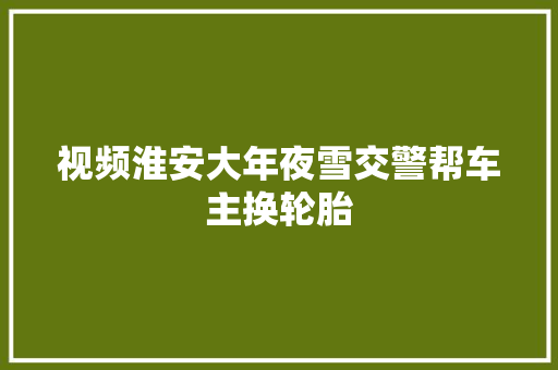 视频淮安大年夜雪交警帮车主换轮胎