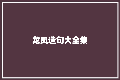 龙凤造句大全集
