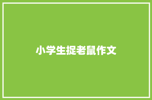 小学生捉老鼠作文